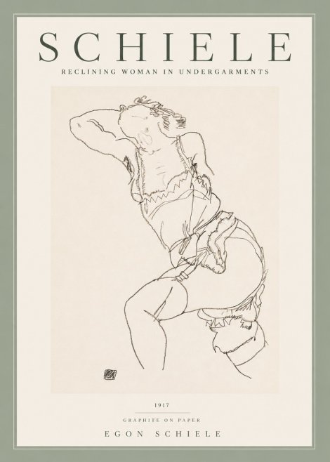 Schiele Reclining Woman in Undergarments No2 - Plakat
