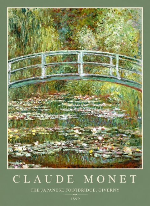 Monet The Japanese Footbridge, Giverny No2 - Plakat