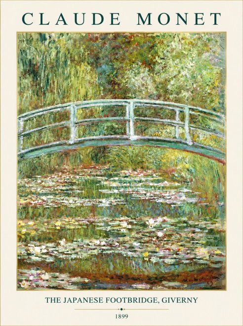 Monet The Japanese Footbridge, Giverny No3 - Plakat