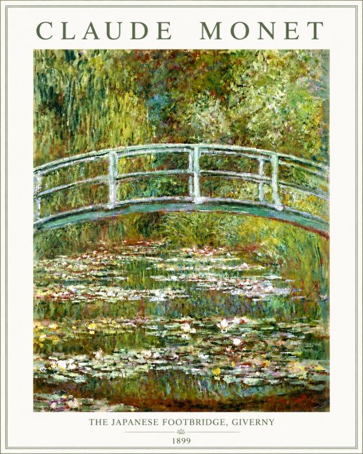 Monet The Japanese Footbridge, Giverny No6 - Plakat