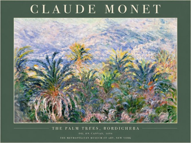 Monet The Palm Trees, Bordighera No2 - Plakat