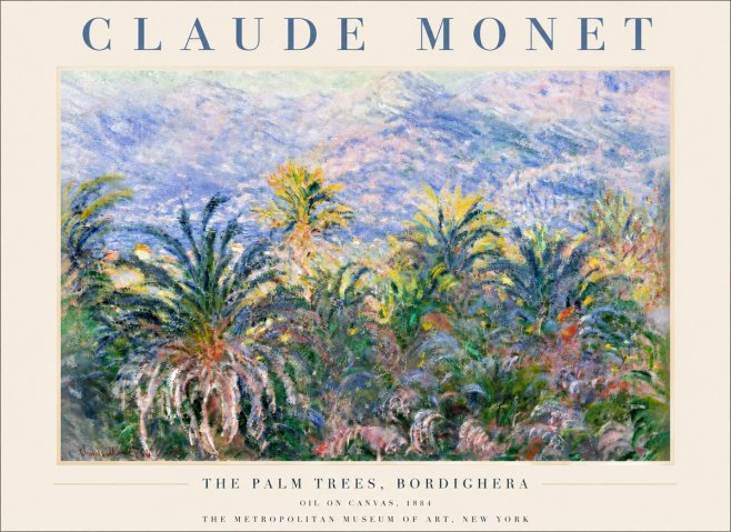 Monet The Palm Trees, Bordighera No3 - Plakat
