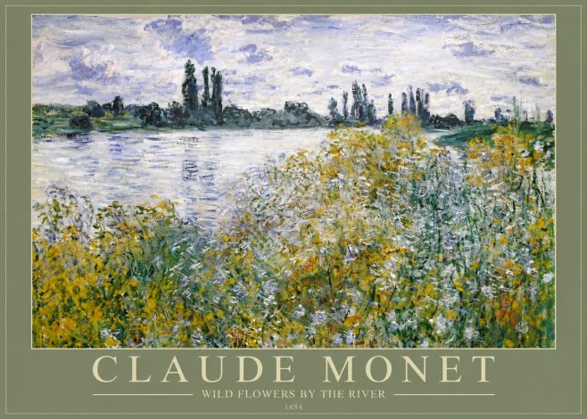 Monet Wild Flowers by the River No2 - Plakat