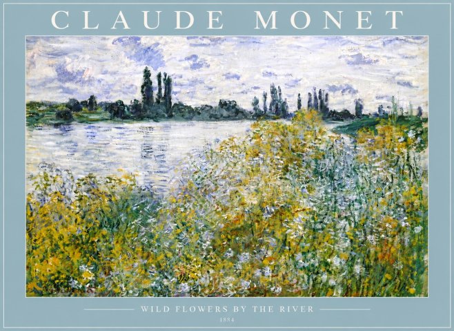 Monet Wild Flowers by the River No4 - Plakat