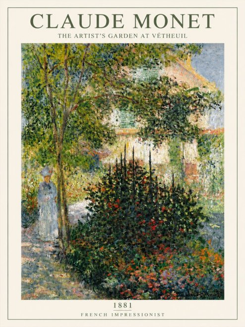 Monet The Artist's Garden at Vétheuil II No6 - Plakat