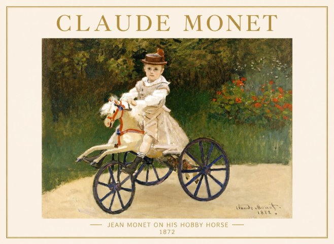 Monet Jean Monet on His Hobby Horse No1 - Plakat