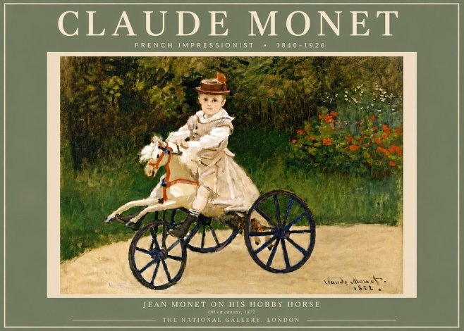 Monet Jean Monet on His Hobby Horse No5 - Plakat