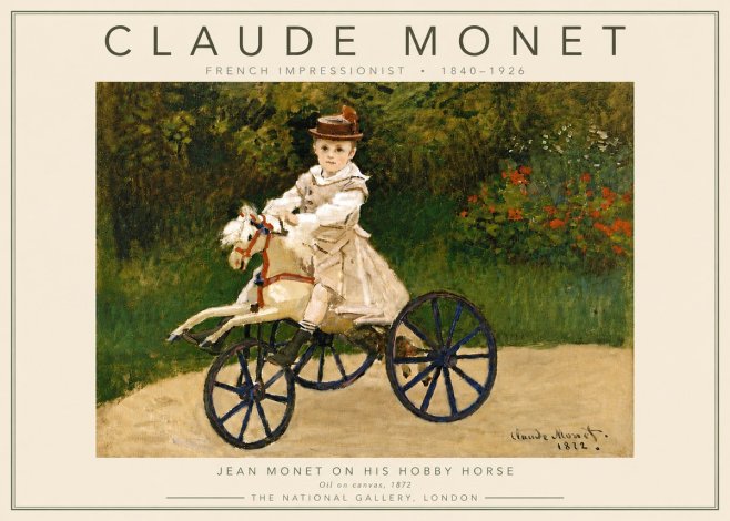 Monet Jean Monet on His Hobby Horse No6 - Plakat