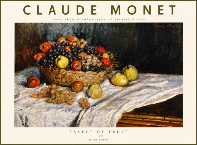 Monet Basket of Fruit No6 - Plakat