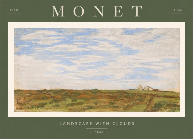 Monet Landscape with Clouds No2 - Plakat
