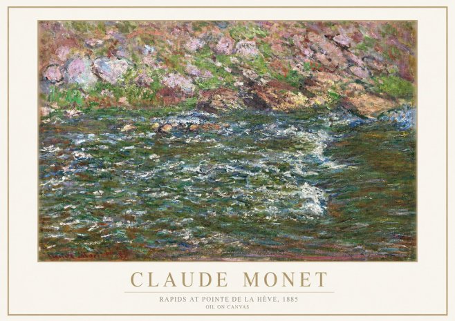 Monet Rapids at Pointe De La Hève, 1885 No1 - Plakat