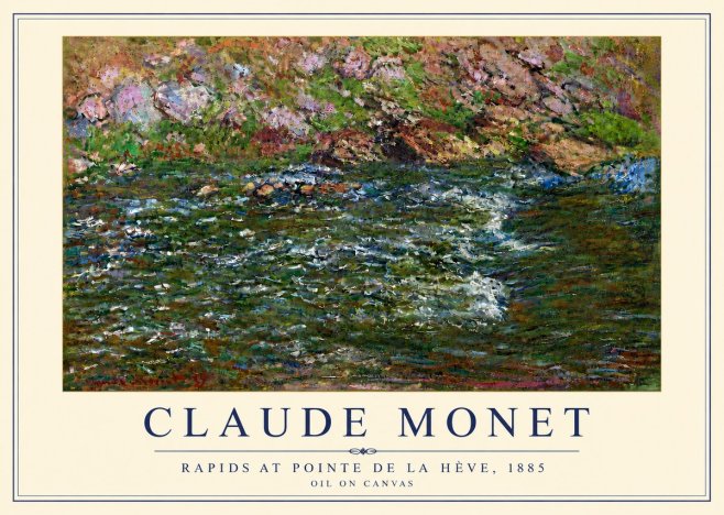 Monet Rapids at Pointe De La Hève, 1885 No5 - Plakat