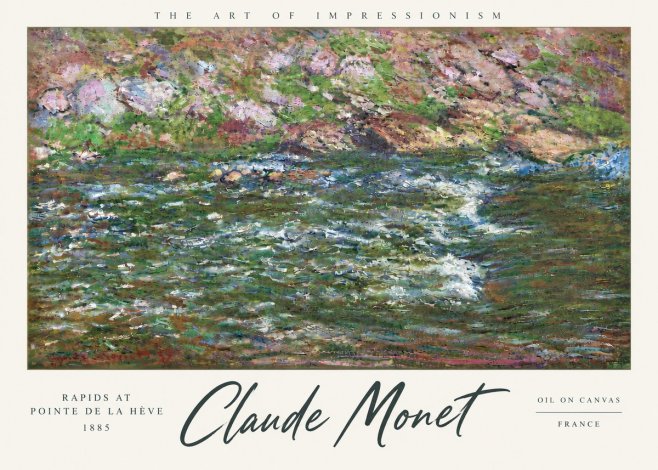 Monet Rapids at Pointe De La Hève, 1885 No6 - Plakat