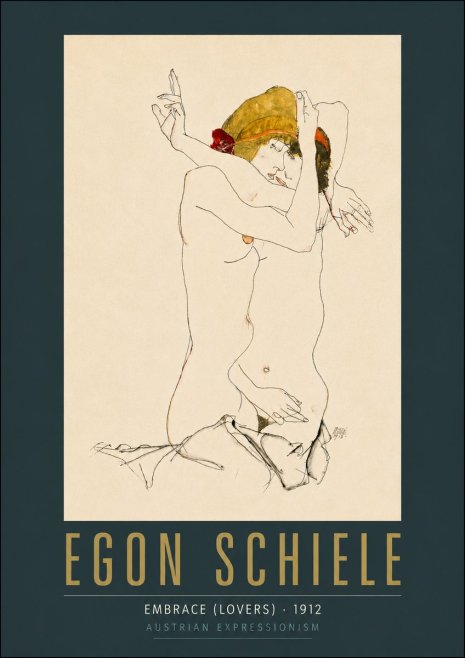 Schiele Embrace (Lovers) No6 - Plakat