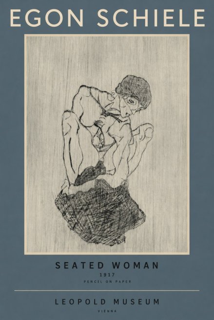 Schiele Seated Woman No2 - Plakat