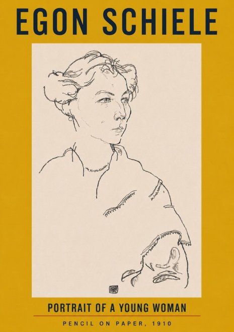 Schiele Portrait of a Young Woman No4 - Plakat