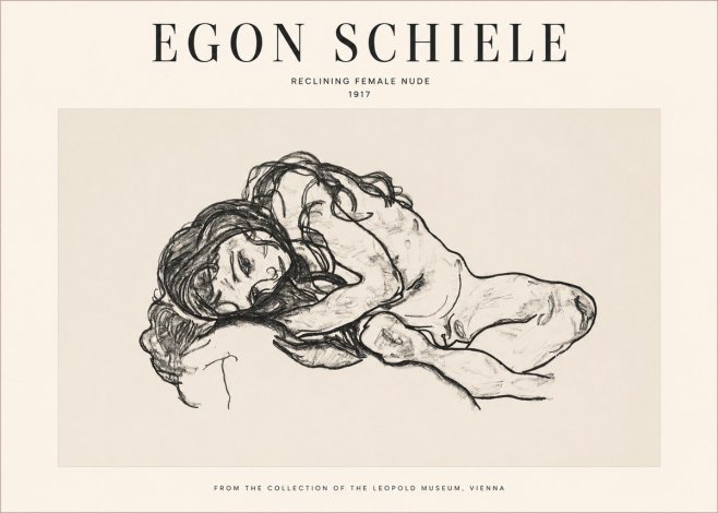 Schiele Reclining Female Nude No1 - Plakat