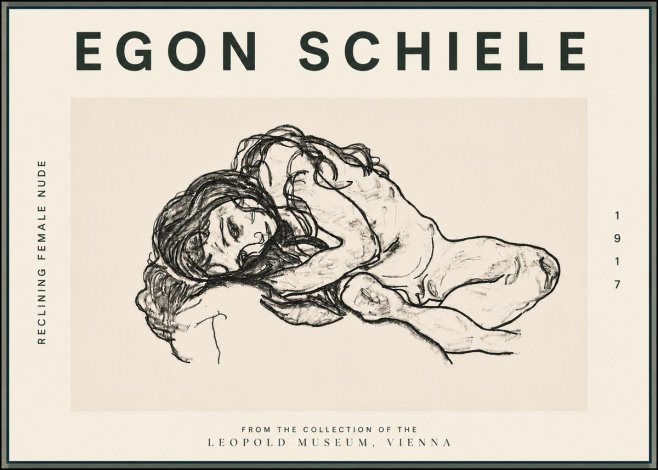 Schiele Reclining Female Nude No5 - Plakat