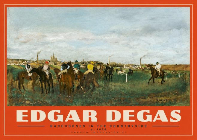 Edgar Degas Racehorses in the Countryside No3 - Plakat