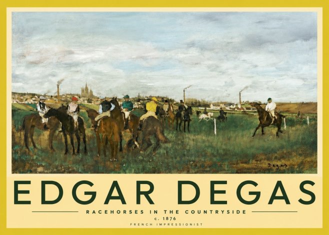 Edgar Degas Racehorses in the Countryside No4 - Plakat
