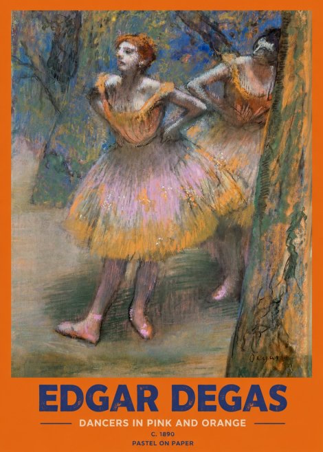 Edgar Degas Dancers in Pink and Orange No2 - Plakat