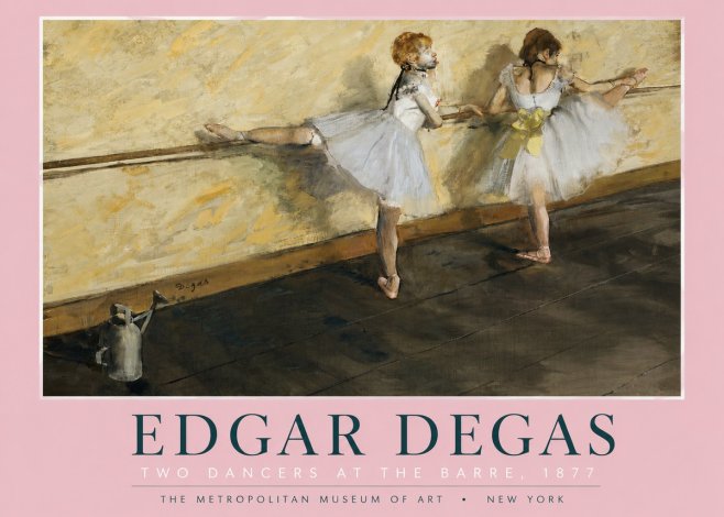 Edgar Degas Two Dancers at the Barre, 1877 No2 - Plakat