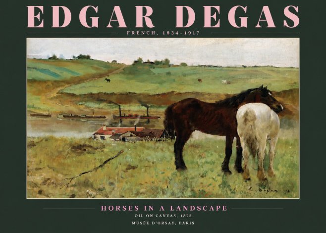 Edgar Degas Horses in a Landscape No3 - Plakat