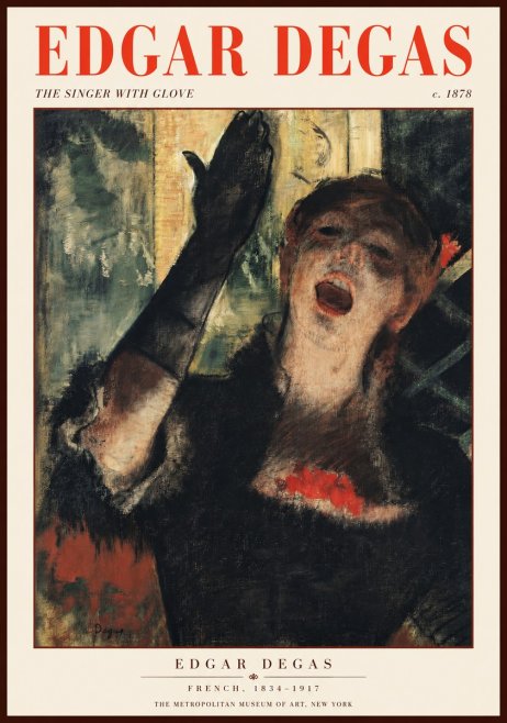 Edgar Degas The Singer with Glove No2 - Plakat
