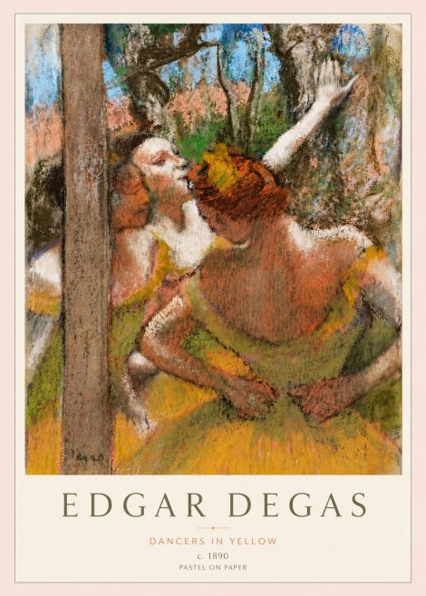 Edgar Degas Dancers in Yellow No3 - Plakat