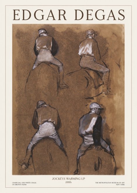 Edgar Degas Jockeys Warming Up No1 - Plakat