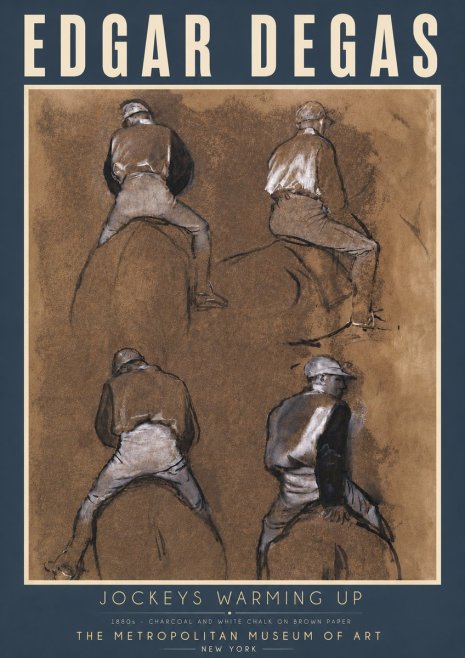 Edgar Degas Jockeys Warming Up No5 - Plakat