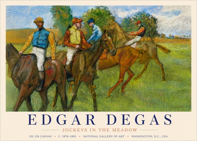 Edgar Degas Jockeys in the Meadow No4 - Plakat