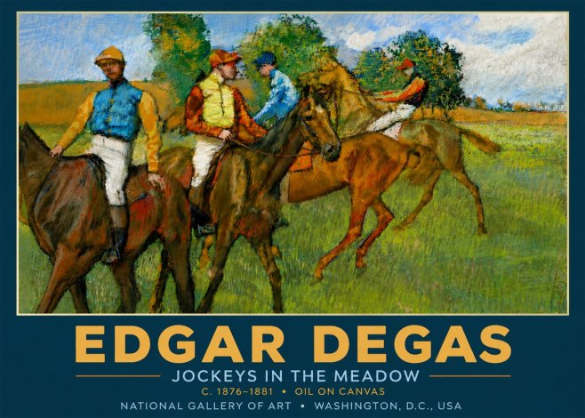 Edgar Degas Jockeys in the Meadow No5 - Plakat