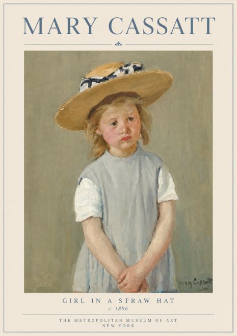 Mary Cassatt Girl in a Straw Hat No3 - Plakat