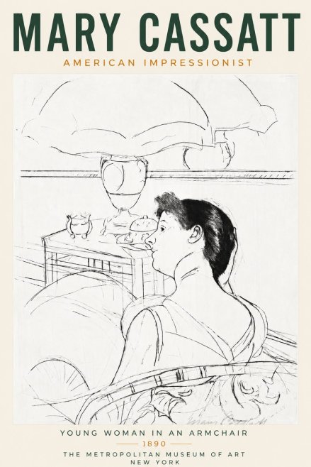 Mary Cassatt Young Woman in an Armchair No3 - Plakat