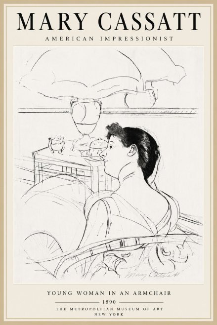 Mary Cassatt Young Woman in an Armchair No5 - Plakat