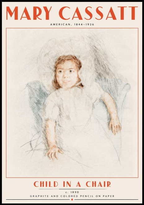 Mary Cassatt Child in a Chair No5 - Plakat