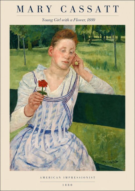 Mary Cassatt Young Girl with a Flower No3 - Plakat