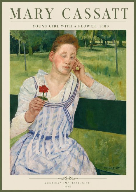 Mary Cassatt Young Girl with a Flower No4 - Plakat