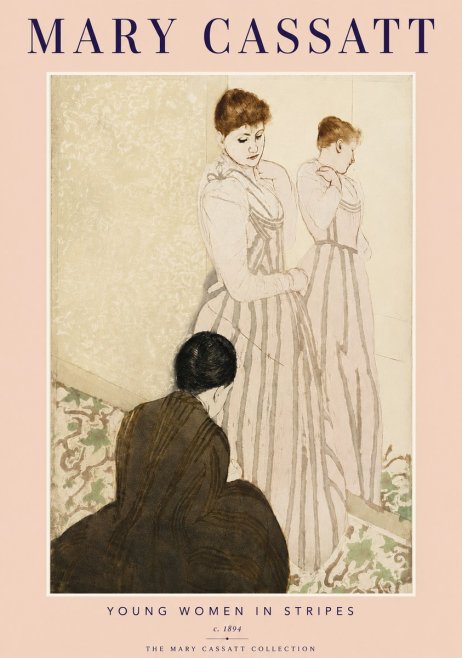 Mary Cassatt Young Women in Stripes No4 - Plakat