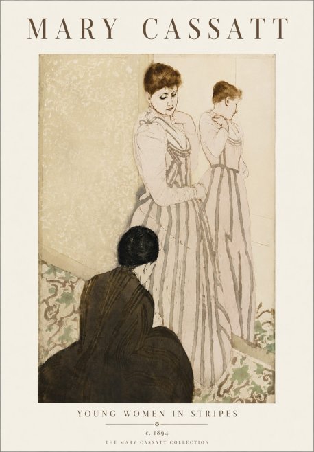 Mary Cassatt Young Women in Stripes No6 - Plakat