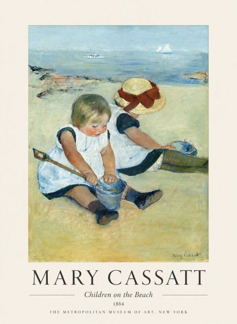 Mary Cassatt Children on the Beach No1 - Plakat