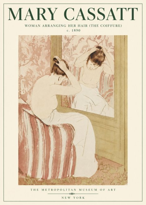 Mary Cassatt Woman Arranging Her Hair (the Coiffure) No3 - Plakat
