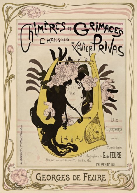 Georges de Feure Chimères Et Grimaces Chansons De Xavier Privas No1 - Plakat