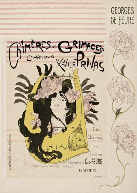 Georges de Feure Chimères Et Grimaces Chansons De Xavier Privas No6 - Plakat