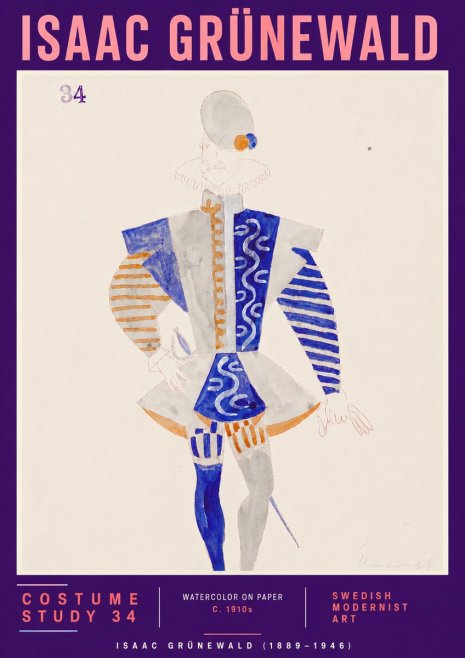 Isaac Grünewald Costume Study 34 No4 - Plakat