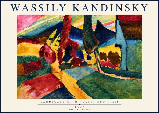 Kandinsky Landscape with Houses and Trees No4 - Plakat
