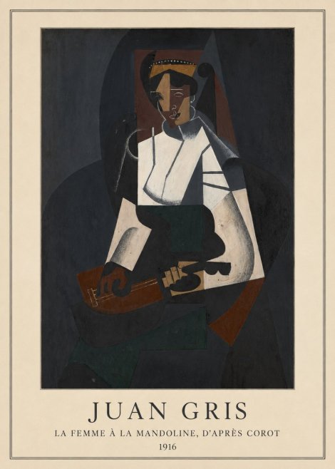 Juan Gris La Femme À La Mandoline, D'après Corot No4 - Plakat