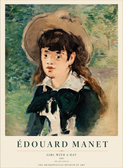 Édouard Manet Girl with a Hat No1 - Plakat