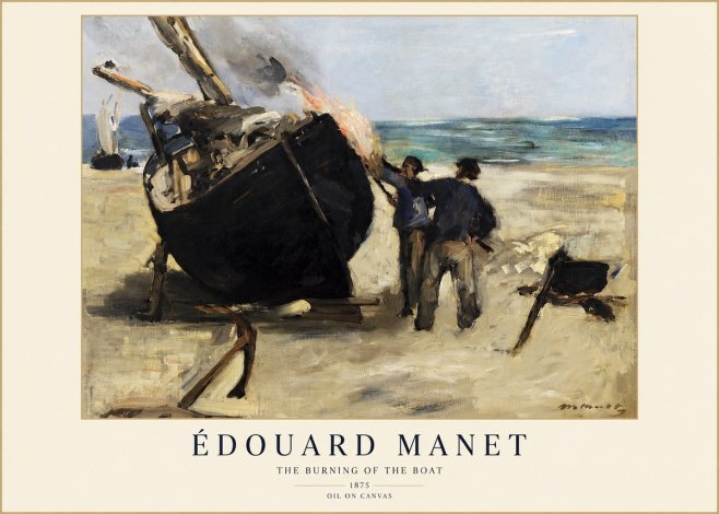 Édouard Manet The Burning of the Boat No1 - Plakat